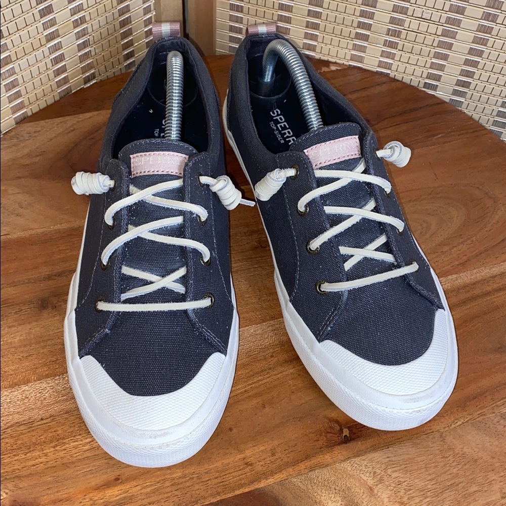 Sperry Pier Wave LTT Gray Canvas Sneakers Woman’s 10 - Picture 2 of 7